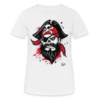 Male Man Funny Skull Pirate - Women's Breathable T-Shirt - white - Front - AI Model Female 172 dark (172cm)