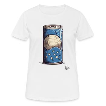 Getränke-Dose mit Mond und Sterne Geschmack - Frauen T-Shirt atmungsaktiv - Weiß - Vorne - AI Model Female 172 dark (172cm)