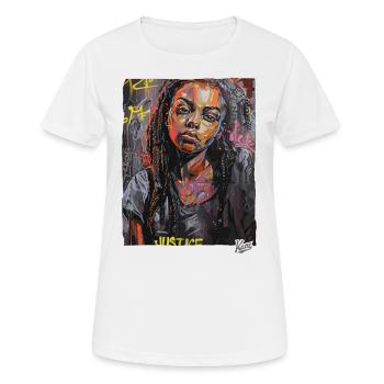 Afrikanisches Erbe: Mädchen brauchen Gerechtigkeit - Frauen T-Shirt atmungsaktiv - Weiß - Vorne - AI Model Female 172 dark (172cm)
