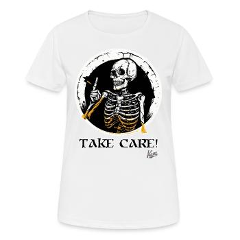 Skeleton Skull Council: Watch out! - Women's Breathable T-Shirt - white - Front - AI Model Female 172 dark (172cm)
