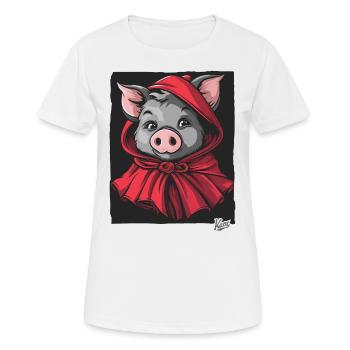 Le conte de fées du Petit Cochon Chaperon Rouge - T-shirt respirant Femme - blanc - Devant - AI Model Female 172 dark (172cm)
