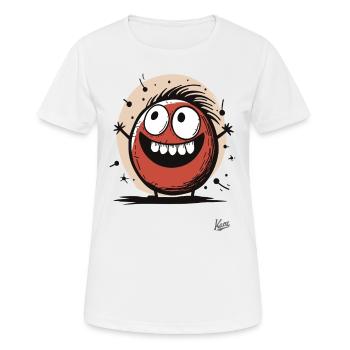 Petite créature heureuse souriant et célébrant - T-shirt respirant Femme - blanc - Devant - AI Model Female 172 dark (172cm)