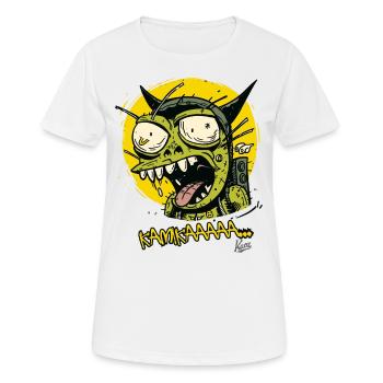 Vert Geng Rouge, Kamikatze Cat Pilot - T-shirt respirant Femme - blanc - Devant - AI Model Female 172 dark (172cm)