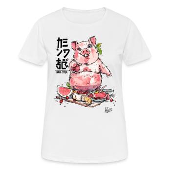 HAM-STER jambon et hamster carnivore - T-shirt respirant Femme - blanc - Devant - AI Model Female 172 dark (172cm)