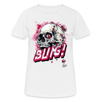 Diamants Rubis Bling Crâne - T-shirt respirant Femme - blanc - Devant - AI Model Female 172 dark (172cm)
