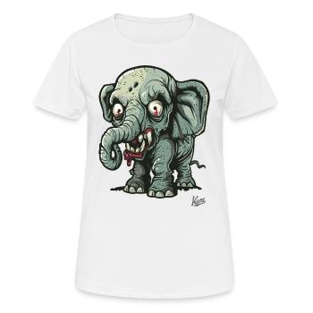 Drôle Terrible Petit Éléphant Zombie - T-shirt respirant Femme - blanc - Devant - AI Model Female 172 dark (172cm)