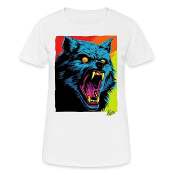 Loup en colère : Rage mordante - T-shirt respirant Femme - blanc - Devant - AI Model Female 172 dark (172cm)