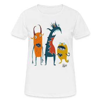 Une troupe comique et drôle de monstres étranges - T-shirt respirant Femme - blanc - Devant - AI Model Female 172 dark (172cm)