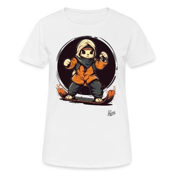 Animaux de la vieille école Snowboard - T-shirt respirant Femme - blanc - Devant - AI Model Female 172 dark (172cm)