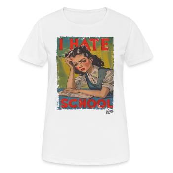 Écolière désespérée, je déteste l’école - T-shirt respirant Femme - blanc - Devant - AI Model Female 172 dark (172cm)