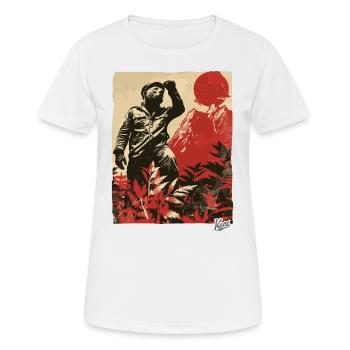 Style de propagande : Mountain Bear Nature Ranger - T-shirt respirant Femme - blanc - Devant - AI Model Female 172 dark (172cm)
