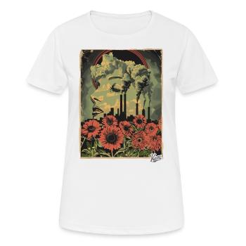 Fleurs industrielles de style propagande - T-shirt respirant Femme - blanc - Devant - AI Model Female 172 dark (172cm)