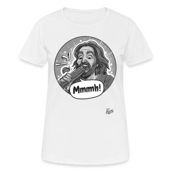 Les légumes mangent le légume Jésus - T-shirt respirant Femme - blanc - Devant - AI Model Female 172 dark (172cm)