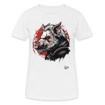 Le type mystique verrat-truie-cochon-sorcier - T-shirt respirant Femme - blanc - Devant - AI Model Female 172 dark (172cm)