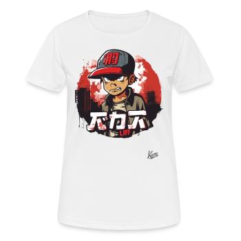 Petit garçon hip-hop urbain en colère - T-shirt respirant Femme - blanc - Devant - AI Model Female 172 dark (172cm)
