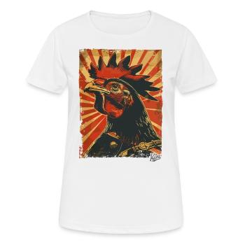 Style de propagande : Patriotique, Coq fier - T-shirt respirant Femme - blanc - Devant - AI Model Female 172 dark (172cm)