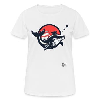 Marin marin baleine - T-shirt respirant Femme - blanc - Devant - AI Model Female 172 dark (172cm)