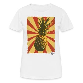 Propaganda-Stil Ananas - Frauen T-Shirt atmungsaktiv - Weiß - Vorne - AI Model Female 172 dark (172cm)