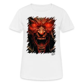 Evil Devil's Eyes: Monster Satan - Women's Breathable T-Shirt - white - Front - AI Model Female 172 dark (172cm)