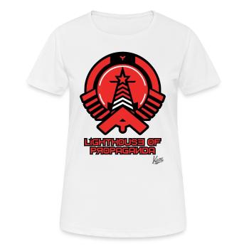 Leuchtturm im Propaganda Stil - Frauen T-Shirt atmungsaktiv - Weiß - Vorne - AI Model Female 172 dark (172cm)