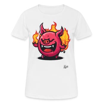 Quel fun, petit cochon cochon rose - T-shirt respirant Femme - blanc - Devant - AI Model Female 172 dark (172cm)