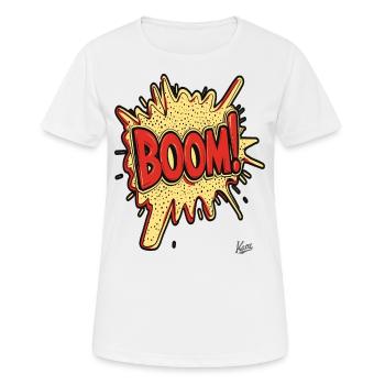 Boom – Cartoon Comic Explosion - Frauen T-Shirt atmungsaktiv - Weiß - Vorne - AI Model Female 172 dark (172cm)