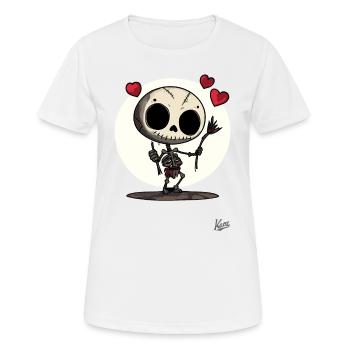 Poupée vaudou squelette avec des cœurs et de l’amour - T-shirt respirant Femme - blanc - Devant - AI Model Female 172 dark (172cm)