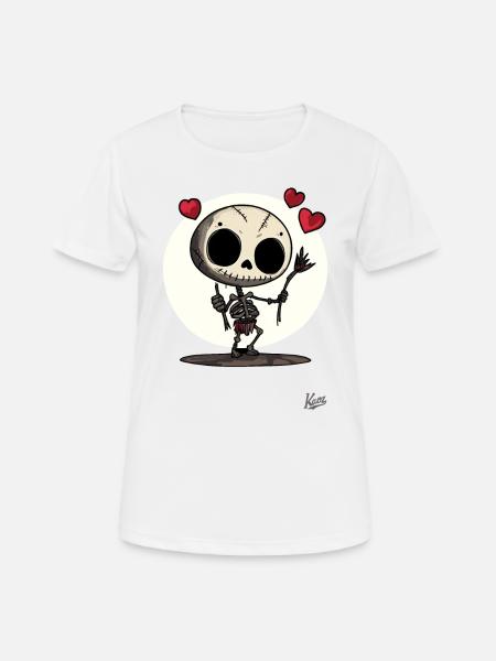 Voodoo-Puppe-Skelett mit Herzen und Liebe - Frauen T-Shirt atmungsaktiv - Weiß