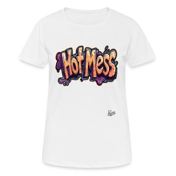 Désordre chaud, désordre chaud - T-shirt respirant Femme - blanc - Devant - AI Model Female 172 dark (172cm)