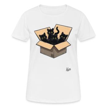 Une boîte pleine de bébés chats noirs - T-shirt respirant Femme - blanc - Devant - AI Model Female 172 dark (172cm)