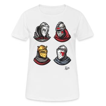 Medieval Helmets of the Knights - Women's Breathable T-Shirt - white - Front - AI Model Female 172 dark (172cm)