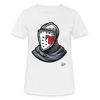 Mittelalterlicher Helm bretonische Ritter - Frauen T-Shirt atmungsaktiv - Weiß - Vorne - AI Model Female 172 dark (172cm)