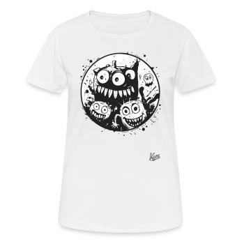 De l’encre et des monstres amusants - T-shirt respirant Femme - blanc - Devant - AI Model Female 172 dark (172cm)