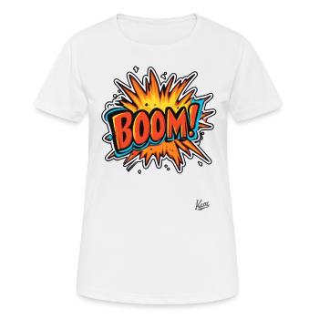 Explosion de dessin animé : Boum ! - T-shirt respirant Femme - blanc - Devant - AI Model Female 172 dark (172cm)
