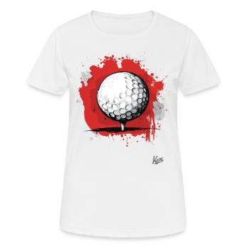 Golfball das Golfen - Frauen T-Shirt atmungsaktiv - Weiß - Vorne - AI Model Female 172 dark (172cm)