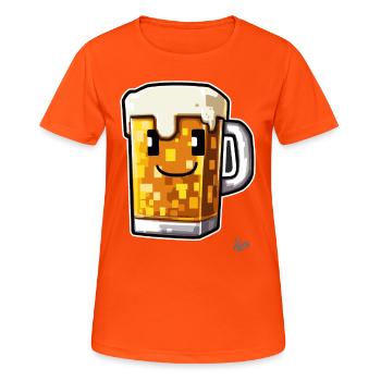 Pixel Artisan Beer - Women's Breathable T-Shirt - neon orange - Front - AI Model Female 172 dark (172cm)