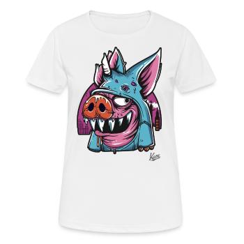 Lustiger Quasi-Modo: Das Cartoon-Schwein von Notre - Frauen T-Shirt atmungsaktiv - Weiß - Vorne - AI Model Female 172 dark (172cm)