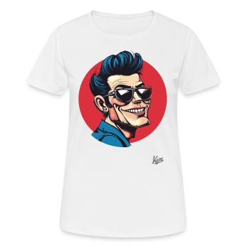 Rockmusik-Typ im Rockabilly-Stil - Frauen T-Shirt atmungsaktiv - Weiß - Vorne - AI Model Female 172 dark (172cm)