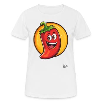 Bonjour! Pepperoni épicé drôle - T-shirt respirant Femme - blanc - Devant - AI Model Female 172 dark (172cm)