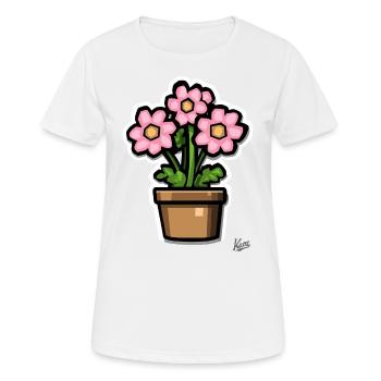 un pot de fleurs vert-rose - T-shirt respirant Femme - blanc - Devant - AI Model Female 172 dark (172cm)