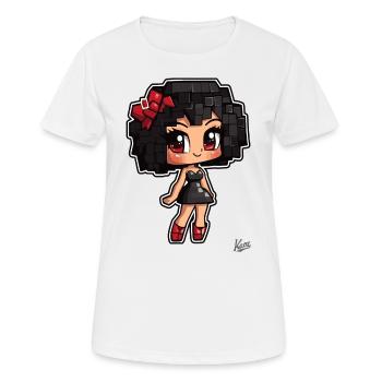 Pixel Chibi : Mignonne Burlesque Babe - T-shirt respirant Femme - blanc - Devant - AI Model Female 172 dark (172cm)