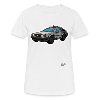 Lorean De, The Future Is Back - Women's Breathable T-Shirt - white - Front - AI Model Female 172 dark (172cm)