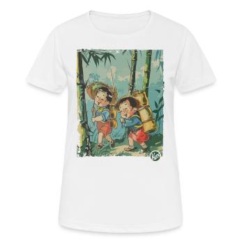 Chinese Children: Hike in the Bamboo Forest - Women's Breathable T-Shirt - white - Front - AI Model Female 172 dark (172cm)