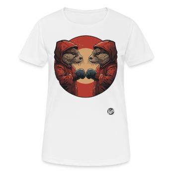 Animal Fights Presents: Otter Boxing - Women's Breathable T-Shirt - white - Front - AI Model Female 172 dark (172cm)