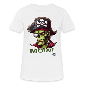Der Zombie-Pirat Landratte sagt Moin - Frauen T-Shirt atmungsaktiv - Weiß - Vorne - AI Model Female 172 dark (172cm)