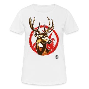 Sowjetisch-Kommunistisch: Propaganda Hirsch - Frauen T-Shirt atmungsaktiv - Weiß - Vorne - AI Model Female 172 dark (172cm)