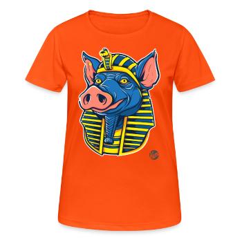 Pharaon Cochon - T-shirt respirant Femme - orange néon - Devant - AI Model Female 172 dark (172cm)