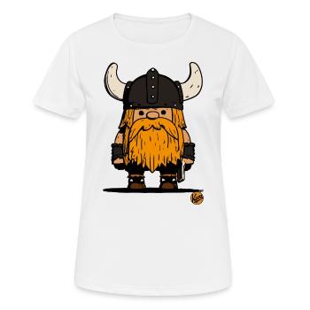 Kleiner Gnom Krieger Wikinger - Frauen T-Shirt atmungsaktiv - Weiß - Vorne - AI Model Female 172 dark (172cm)
