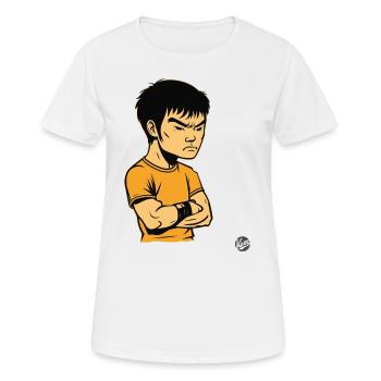 Bruce "the Offended" Kung FU Master Lee - Women's Breathable T-Shirt - white - Front - AI Model Female 172 dark (172cm)