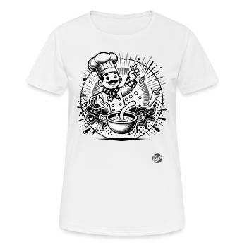 Le Chef - le chef en cuisine - T-shirt respirant Femme - blanc - Devant - AI Model Female 172 dark (172cm)